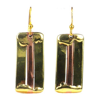 Handcrafted Brass and Copper Architecture Earrings (South Africa)