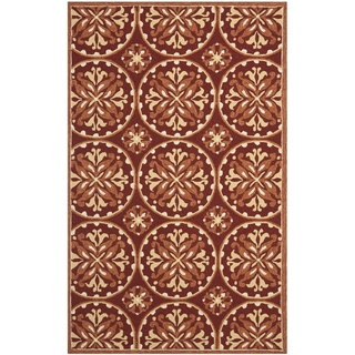 Safavieh Four Seasons Stain Resistant Hand-hooked Red Rug (5' x 8')