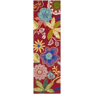 Safavieh Four Seasons Stain Resistant Hand-hooked Red Rug (2' x 6')