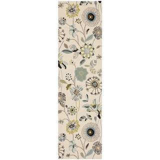 Safavieh Four Seasons Stain-Resistant Hand-Hooked Ivory Country Floral Rug (2'3" x 8')