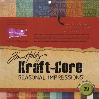 Core'dinations Kraft Core Cardstock Pad 12"X12" By Tim Holtz-Seasonal, 20 Sheets