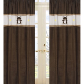 Sweet Jojo Designs Chocolate, Brown and Cream 84-inch Window Treatment Curtain Panel Pair for Chocolate Teddy Bear Collection