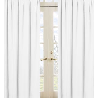 Sweet Jojo Designs White 84-inch Window Treatment Curtain Panel Pair for White Minky Dot Collection