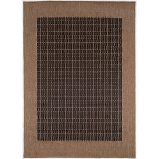 Recife Checkered Field/ Black Cocoa Rug (3'9" x 5'5")