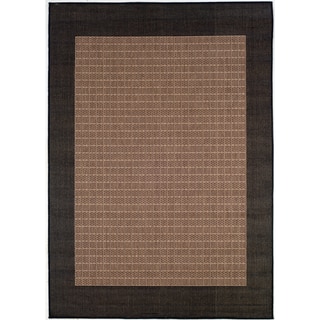 Power-Loomed Pergola Quad Cocoa/Black Polypropylene Rug (3'9 x 5'5)