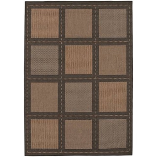 Power-loomed Couristan Recife Summit Cocoa and Black Rug (3'9 x 5'5)