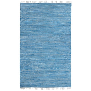 Aqua Reversible Chenille Flat Weave Rug (4' x 6')