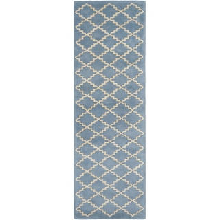 Safavieh Handmade Moroccan Chatham Blue Grey Wool Rug (2'3 x 11')
