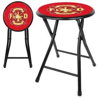 Fire Fighter 18-inch Cushioned Folding Stool