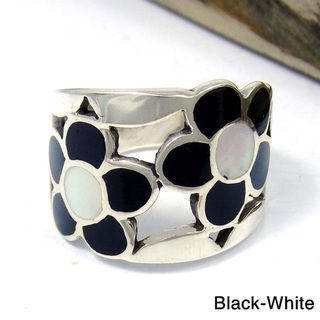 Sterling Silver Dazzling Flower Mosaic Stone Ring (Thailand)
