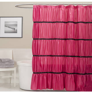 Lush Decor Twinkle Pink Shower Curtain