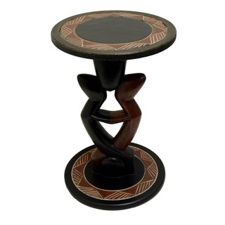 Hand-finished Lovers Accent Table (Ghana)