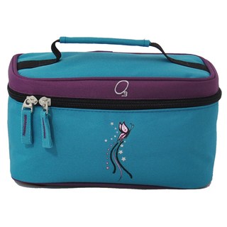 Obersee Turquoise Butterfly Kids Train Case Toiletry / Accessory Bag