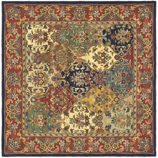 Safavieh Handmade Heritage Timeless Traditional Multicolor/ Burgundy Wool Rug (10' Square)