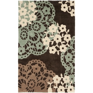 Safavieh Handmade Modern Art Ornamental Terra Brown/ Multicolored Polyester Rug (9' x 12')