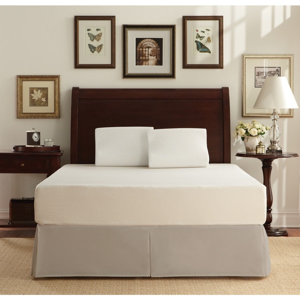 WHITE by Sarah Peyton 10-inch Traditional Twin-size Memory Foam Mattress and Pillow Set