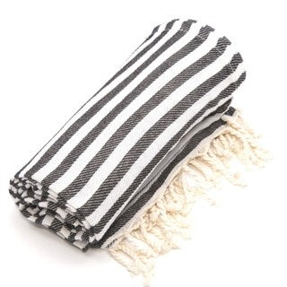 Authentic Pestemal Fouta Charcoal Black Turkish Cotton Bath/ Beach Towel