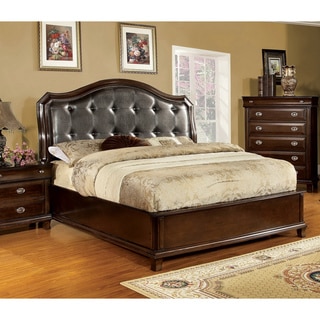 Furniture of America Crown Leatherette Queen Size Bed