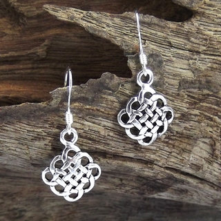 Handmade Cute Celtic Knot .925 Silver Dangle Earrings (Thailand)