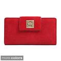 Anais Gvani Suede and Leather Checkbook Wallet