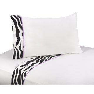 Sweet JoJo Designs 200 Thread Count Purple Funky Zebra Bedding Collection Sheet Set