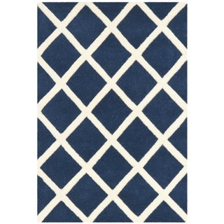 Safavieh Durable Handmade Moroccan Dark Blue Wool Rug (2' x 3')