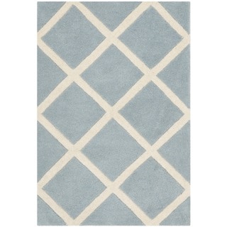 Safavieh Handmade Moroccan Blue Geometric Pattern Wool Rug (2' x 3')