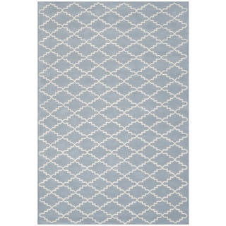 Safavieh Handmade Moroccan Blue Small Abstract Diamond Pattern Wool Rug (6' x 9')