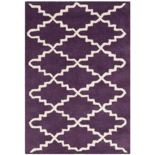 Safavieh Handmade Moroccan Chatham Purple Wool Rug (2' x 3')
