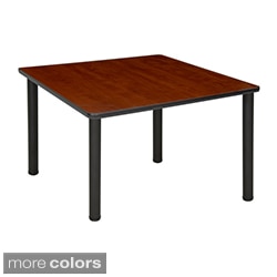 36-inch Square Table with Black Post Legs