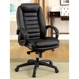 Furniture of America Modern Adjustable Black Leatherette Office Chair