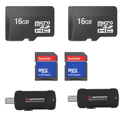 16GB MicroSD Memory Card/ USB 2.0 High Speed Card Reader Bulk (Pack of 2)