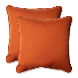 Pillow Perfect Burnt Orange Outdoor Cinnabar Corded Throw Pillow (Set of 2)