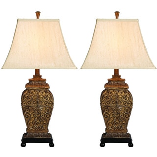 Casa Cortes Frech Scrolls 3-Way 30-inch Table Lamp (Set of 2)