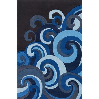 Momeni 'Lil Mo Hipster Surf's Up Charcoal Rug (2' x 3')