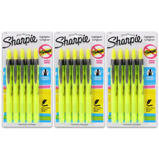 Sharpie Fluorescent Yellow Chisel Tip Pen-Style Highlighters (Pack of 15)