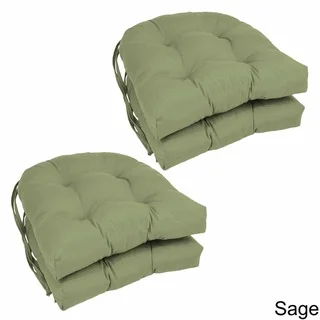 Blazing Needles 16-inch U-Shaped Twill Dining Chair Cushions (Set of 4)
