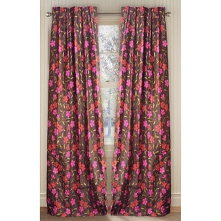 Cottage Home Silk Floral Print 96-inch Curtain Panel