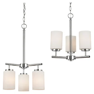 Sea Gull Lighting 3-light Chrome Finish Chandelier with Etched Opal White Glass