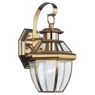 Sea Gull Lighting Lancaster 1-light Brass Outdoor Wall Lantern