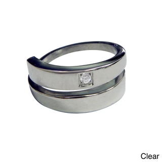 Magnetic Therapy Specialists Stainless Steel Crystal Ring