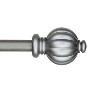 InStyleDesign Silver Dome Adjustable Curtain Rod Set