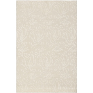 Martha Stewart by Safavieh Seaflora Pearl Silk/ Wool Rug (5' 6 x 8' 6)