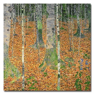 Gustav Klimt 'The Birch Wood' Canvas Art