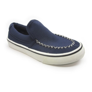 Blue Children's 'I-Brian' Navy Canvas Slip-On Sneakers