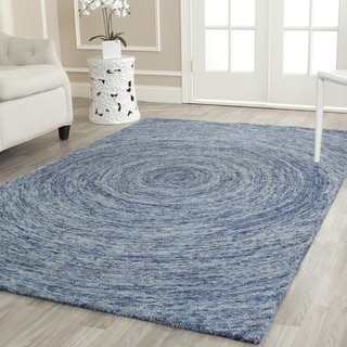 Safavieh Handmade Ikat Dark Blue/ Multi Wool Rug (6' x 6' Square)