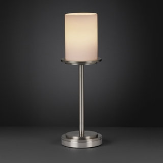 Justice Design Group Flat Rim Opal Cylinder Brushed Nickel 1-light Table Lamp