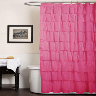 Lush Decor Ruffle Pink Shower Curtain