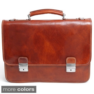 Alberto Bellucci Firenze Double Compartment Italian Leather Briefcase