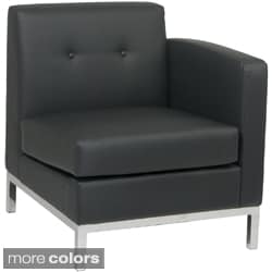 Wall St. Faux Leather and Chrome Right-arm Chair